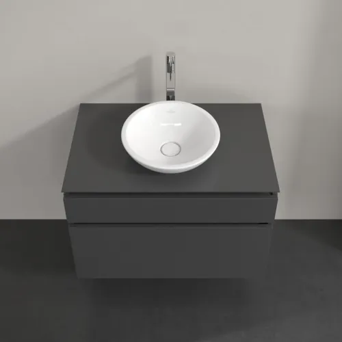 Bild von VILLEROY BOCH Legato Waschbeckenunterschrank, 2 Auszüge, 800 x 550 x 500 mm, Glossy Grey / Glossy Grey #B57000FP