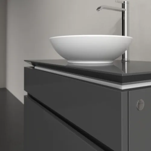 Bild von VILLEROY BOCH Legato Waschbeckenunterschrank, 2 Auszüge, 800 x 550 x 500 mm, Glossy Grey / Glossy Grey #B57000FP
