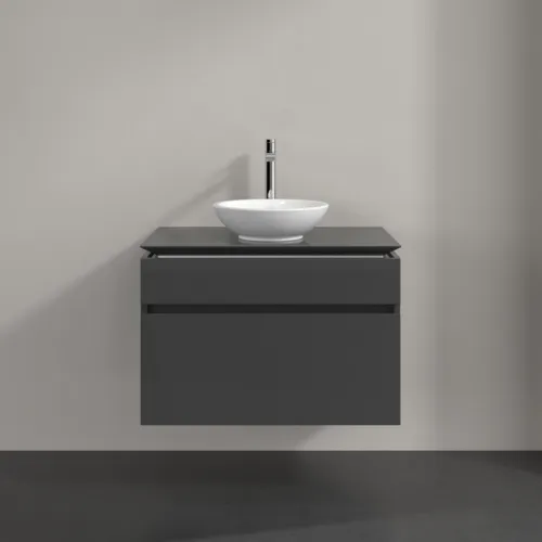 Bild von VILLEROY BOCH Legato Waschbeckenunterschrank, 2 Auszüge, 800 x 550 x 500 mm, Glossy Grey / Glossy Grey #B57000FP