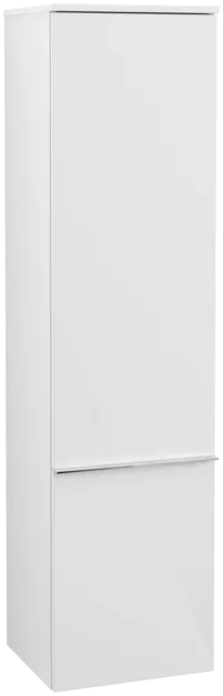 Picture of VILLEROY BOCH Venticello Tall cabinet, 1 door, 404 x 1546 x 372 mm, Glossy White / Glossy White #A95111DH