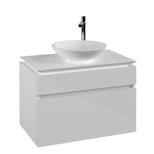 Bild von VILLEROY BOCH Legato Waschbeckenunterschrank, 2 Auszüge, 800 x 550 x 500 mm, Glossy White / Glossy White #B57000DH
