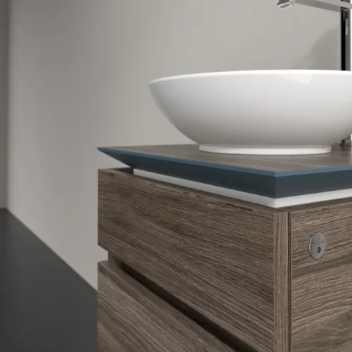 Bild von VILLEROY BOCH Legato Waschbeckenunterschrank, mit Beleuchtung, 2 Auszüge, 450 x 550 x 500 mm, Stone Oak / Stone Oak #B566L0RK