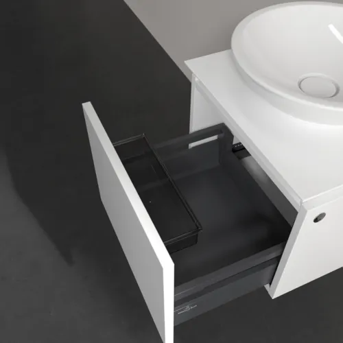 Bild von VILLEROY BOCH Legato Waschbeckenunterschrank, mit Beleuchtung, 1 Auszug, 450 x 380 x 500 mm, White Matt / White Matt #B565L0MS