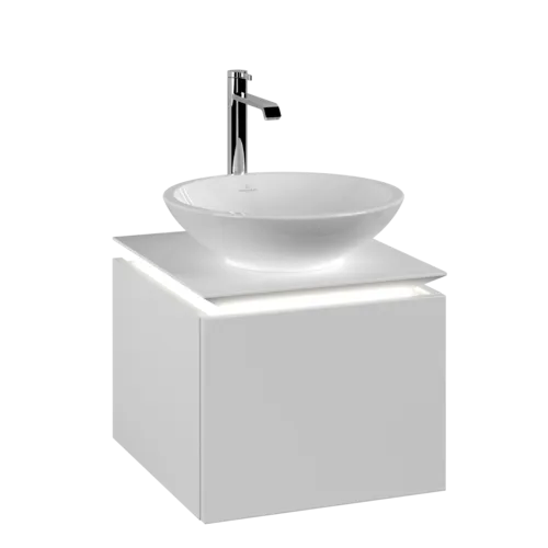 Bild von VILLEROY BOCH Legato Waschbeckenunterschrank, mit Beleuchtung, 1 Auszug, 450 x 380 x 500 mm, White Matt / White Matt #B565L0MS