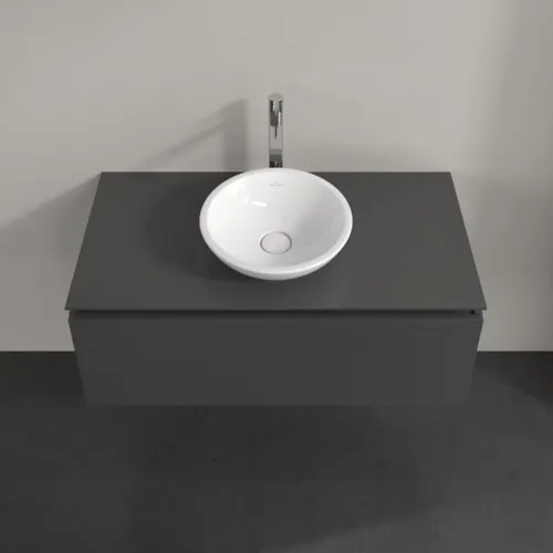 Bild von VILLEROY BOCH Legato Waschbeckenunterschrank, 1 Auszug, 1000 x 380 x 500 mm, Glossy Grey / Glossy Grey #B57100FP