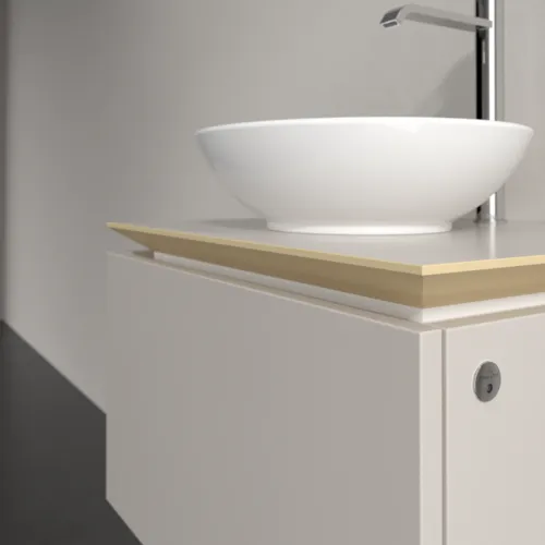 Bild von VILLEROY BOCH Legato Waschbeckenunterschrank, mit Beleuchtung, 1 Auszug, 600 x 380 x 500 mm, Soft Grey / Soft Grey #B567L0VK