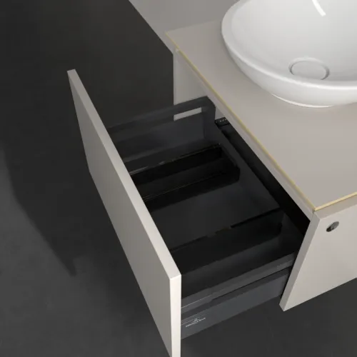 Bild von VILLEROY BOCH Legato Waschbeckenunterschrank, mit Beleuchtung, 1 Auszug, 600 x 380 x 500 mm, Soft Grey / Soft Grey #B567L0VK