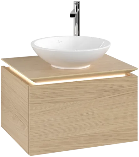 Bild von VILLEROY BOCH Legato Waschbeckenunterschrank, mit Beleuchtung, 1 Auszug, 600 x 380 x 500 mm, Nordic Oak / Nordic Oak #B567L0VJ