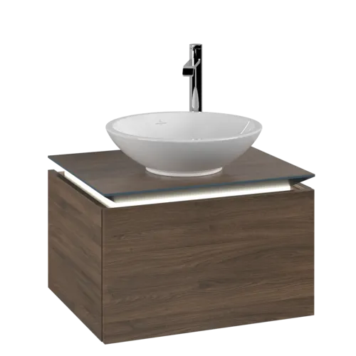 Bild von VILLEROY BOCH Legato Waschbeckenunterschrank, mit Beleuchtung, 1 Auszug, 600 x 380 x 500 mm, Arizona Oak / Arizona Oak #B567L0VH