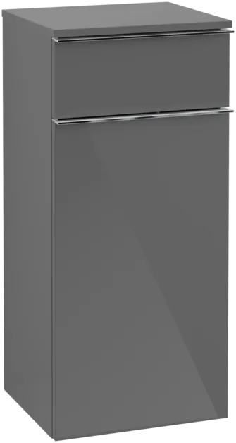 Bild von VILLEROY BOCH Venticello Seitenschrank, 1 Tür, 1 Schublade, 404 x 866 x 372 mm, Glossy Grey / Glossy Grey #A95011FP