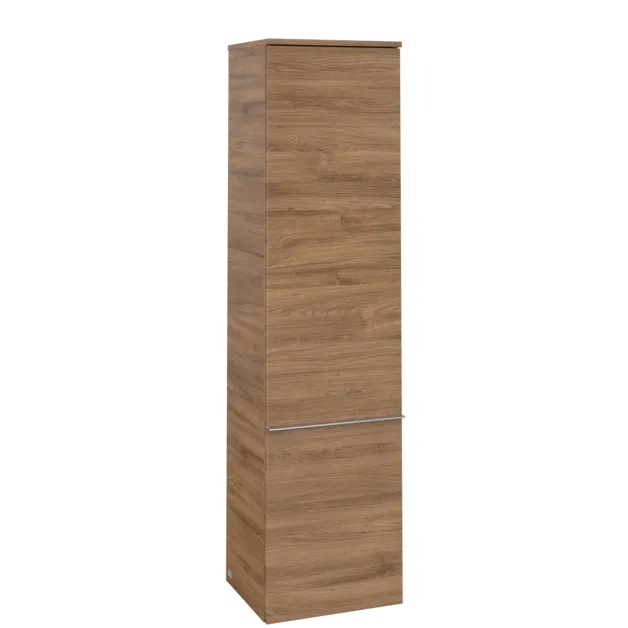 Picture of VILLEROY BOCH Venticello Tall cabinet, 1 door, 404 x 1546 x 372 mm, Oak Kansas / Oak Kansas #A95101RH