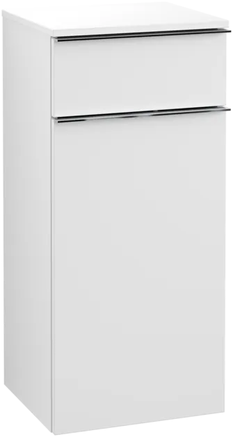 Obrázek VILLEROY BOCH Venticello boční skříňka, 1 dvířka, 1 zásuvka, 404 x 866 x 372 mm, bílá matná / bílá matná #A95001MS