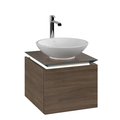 Bild von VILLEROY BOCH Legato Waschbeckenunterschrank, mit Beleuchtung, 1 Auszug, 450 x 380 x 500 mm, Arizona Oak / Arizona Oak #B565L0VH