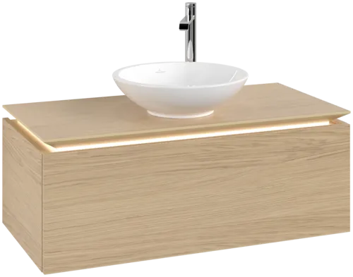 Bild von VILLEROY BOCH Legato Waschbeckenunterschrank, mit Beleuchtung, 1 Auszug, 1000 x 380 x 500 mm, Nordic Oak / Nordic Oak #B571L0VJ