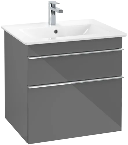 Bild von VILLEROY BOCH Venticello Waschbeckenunterschrank, 2 Auszüge, 603 x 590 x 502 mm, Glossy Grey / Glossy Grey #A92401FP