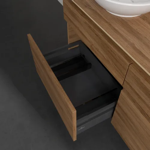 Bild von VILLEROY BOCH Legato Waschbeckenunterschrank, mit Beleuchtung, 4 Auszüge, 1200 x 550 x 500 mm, Kansas Oak / Kansas Oak #B580L0RH