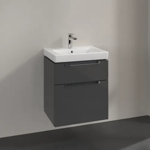 Bild von VILLEROY BOCH Subway 2.0 Waschbeckenunterschrank, 2 Auszüge, 537 x 590 x 423 mm, Glossy Grey #A90810FP