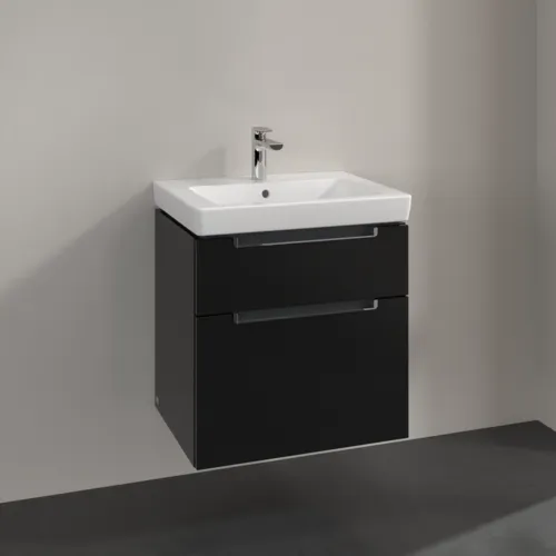 Bild von VILLEROY BOCH Subway 2.0 Waschbeckenunterschrank, 2 Auszüge, 587 x 590 x 454 mm, Black Matt Lacquer #A90910PD