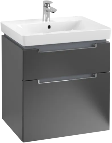 Bild von VILLEROY BOCH Subway 2.0 Waschbeckenunterschrank, 2 Auszüge, 587 x 590 x 454 mm, Black Matt Lacquer #A90910PD