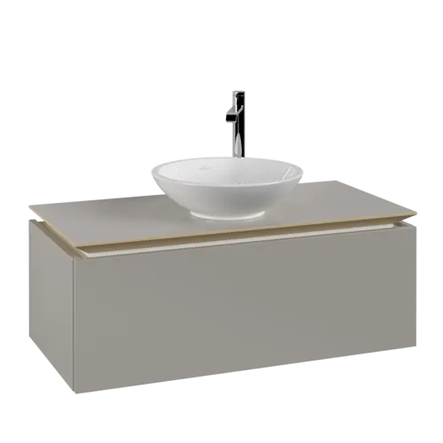 Bild von VILLEROY BOCH Legato Waschbeckenunterschrank, 1 Auszug, 1000 x 380 x 500 mm, Soft Grey / Soft Grey #B57100VK