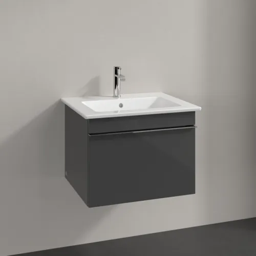 Picture of VILLEROY BOCH Venticello Vanity unit, 1 pull-out compartment, 553 x 420 x 502 mm, Glossy Grey / Glossy Grey #A93201FP