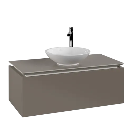 Bild von VILLEROY BOCH Legato Waschbeckenunterschrank, 1 Auszug, 1000 x 380 x 500 mm, Truffle Grey / Truffle Grey #B57100VG