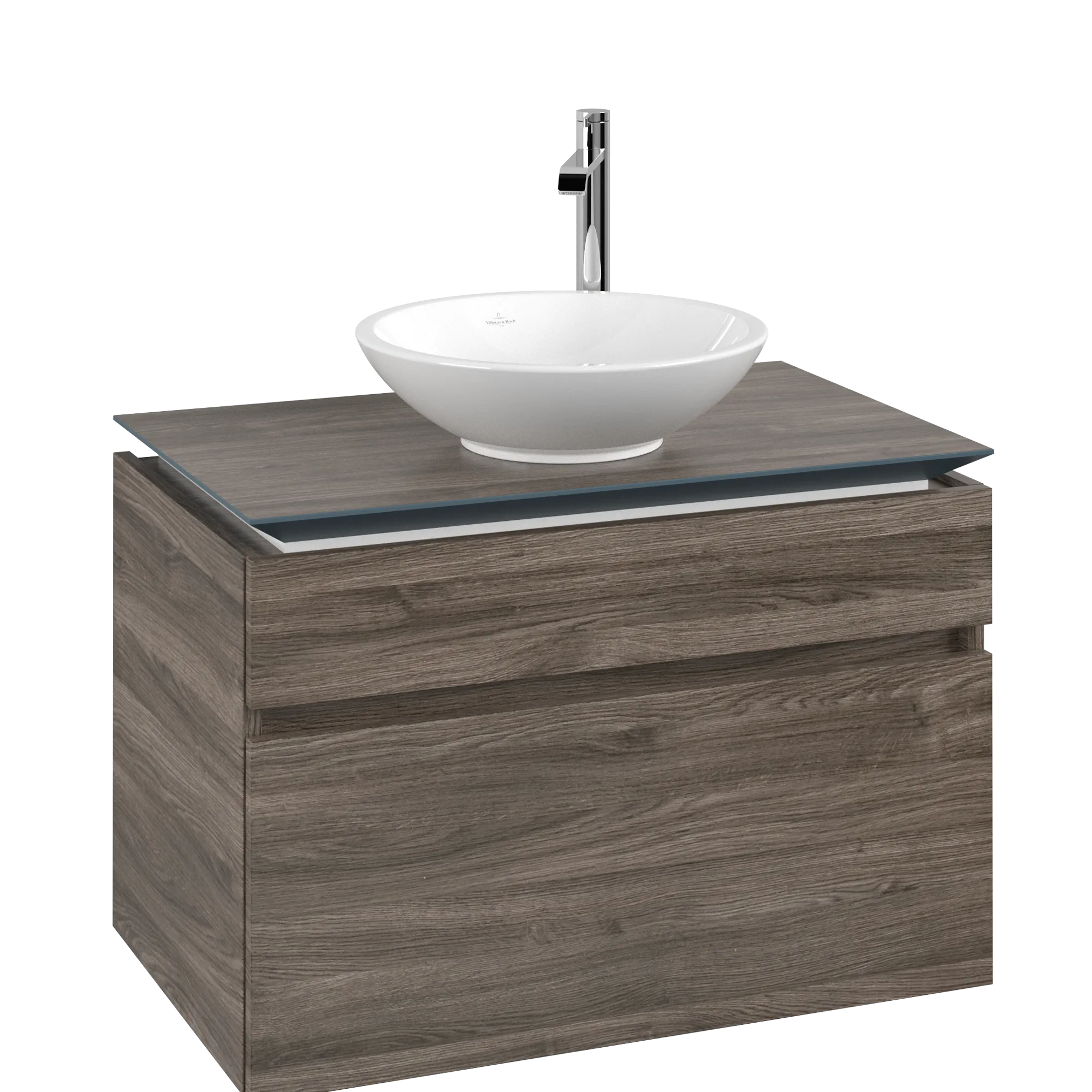Bild von VILLEROY BOCH Legato Waschbeckenunterschrank, 2 Auszüge, 800 x 550 x 500 mm, Stone Oak / Stone Oak #B57000RK