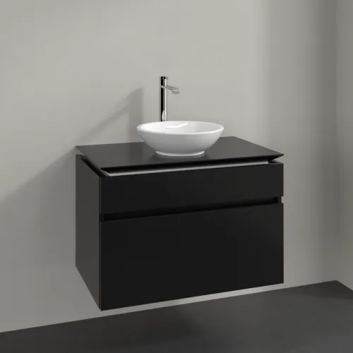 Bild von VILLEROY BOCH Legato Waschbeckenunterschrank, 2 Auszüge, 800 x 550 x 500 mm, Black Matt Lacquer / Black Matt Lacquer #B57000PD