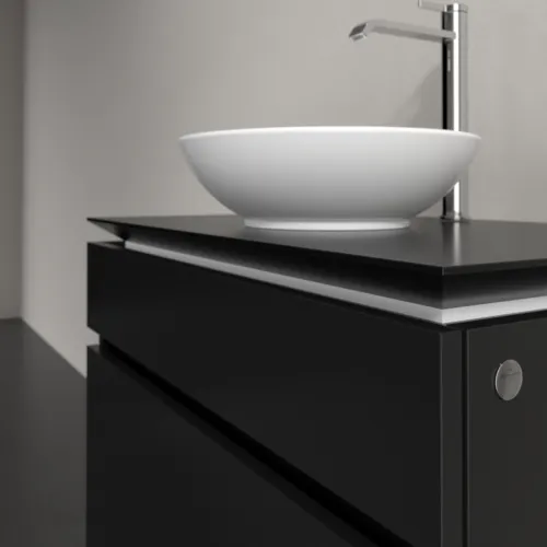 Bild von VILLEROY BOCH Legato Waschbeckenunterschrank, 2 Auszüge, 800 x 550 x 500 mm, Black Matt Lacquer / Black Matt Lacquer #B57000PD
