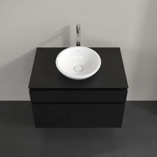 Bild von VILLEROY BOCH Legato Waschbeckenunterschrank, 2 Auszüge, 800 x 550 x 500 mm, Black Matt Lacquer / Black Matt Lacquer #B57000PD