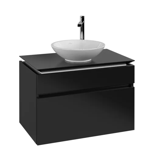 Bild von VILLEROY BOCH Legato Waschbeckenunterschrank, 2 Auszüge, 800 x 550 x 500 mm, Black Matt Lacquer / Black Matt Lacquer #B57000PD