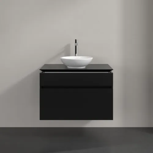 Bild von VILLEROY BOCH Legato Waschbeckenunterschrank, 2 Auszüge, 800 x 550 x 500 mm, Black Matt Lacquer / Black Matt Lacquer #B57000PD