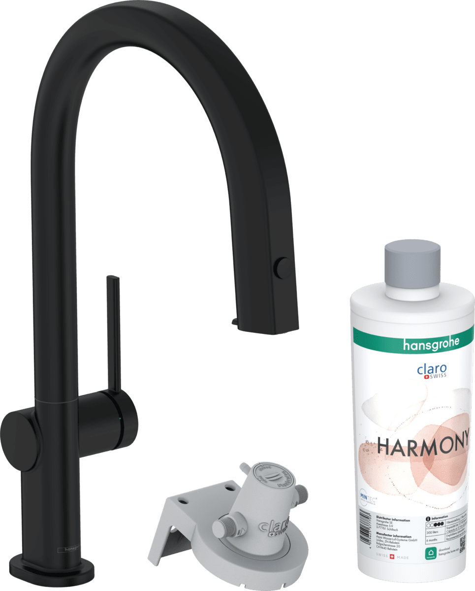 Bild von HANSGROHE Aqittura M91 FilterSystem 210, Ausziehauslauf, 1jet, sBox, Starter Set #76800670 - Mattschwarz