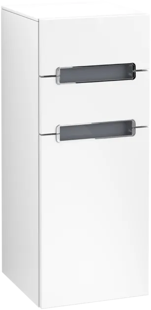 Bild von VILLEROY BOCH Subway 2.0 Seitenschrank, 1 Tür, 2 Schubladen, 356 x 857 x 370 mm, White Matt / Glass White #A7131SMS
