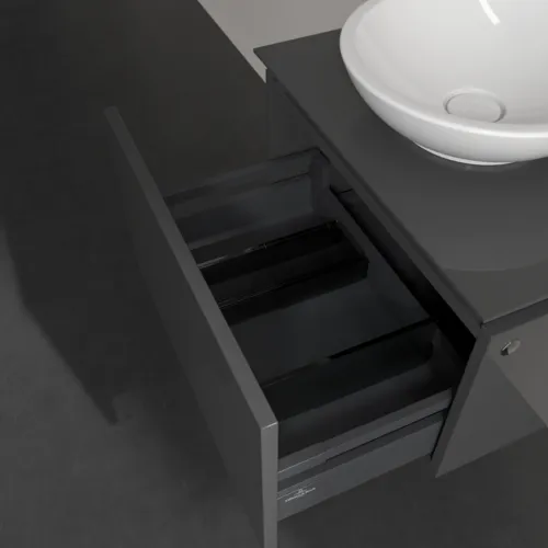 Bild von VILLEROY BOCH Legato Waschbeckenunterschrank, 1 Auszug, 600 x 380 x 500 mm, Glossy Grey / Glossy Grey #B56700FP