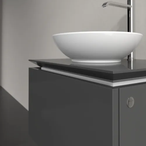 Bild von VILLEROY BOCH Legato Waschbeckenunterschrank, 1 Auszug, 600 x 380 x 500 mm, Glossy Grey / Glossy Grey #B56700FP