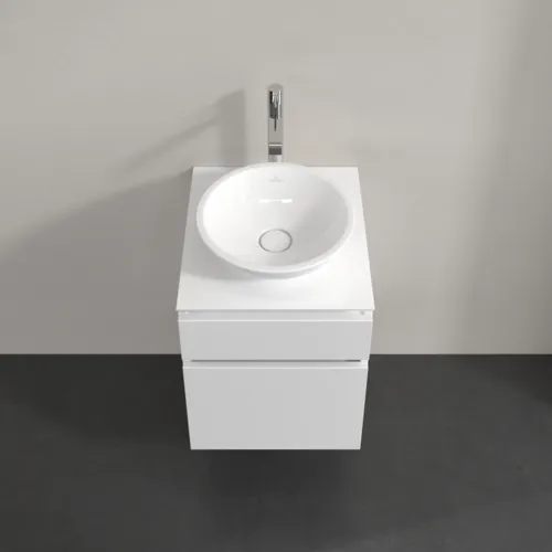 Bild von VILLEROY BOCH Legato Waschbeckenunterschrank, 2 Auszüge, 450 x 550 x 500 mm, Glossy White / Glossy White #B56600DH