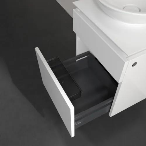 Bild von VILLEROY BOCH Legato Waschbeckenunterschrank, 2 Auszüge, 450 x 550 x 500 mm, Glossy White / Glossy White #B56600DH