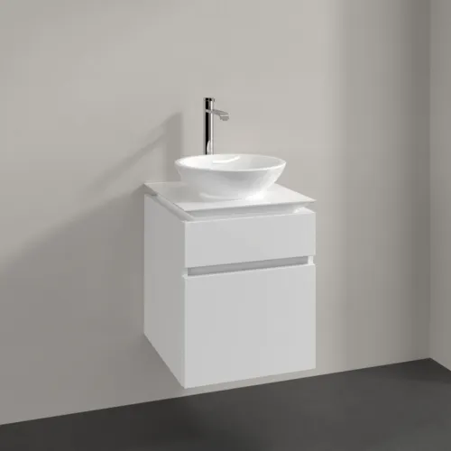 Bild von VILLEROY BOCH Legato Waschbeckenunterschrank, 2 Auszüge, 450 x 550 x 500 mm, Glossy White / Glossy White #B56600DH