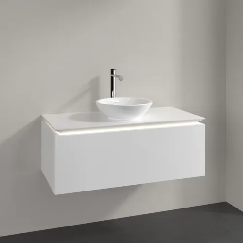 Bild von VILLEROY BOCH Legato Waschbeckenunterschrank, mit Beleuchtung, 1 Auszug, 1000 x 380 x 500 mm, Glossy White / Glossy White #B571L0DH