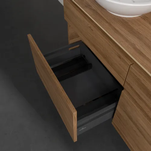 Bild von VILLEROY BOCH Legato Waschbeckenunterschrank, mit Beleuchtung, 4 Auszüge, 1200 x 550 x 500 mm, Kansas Oak / Kansas Oak #B584L0RH