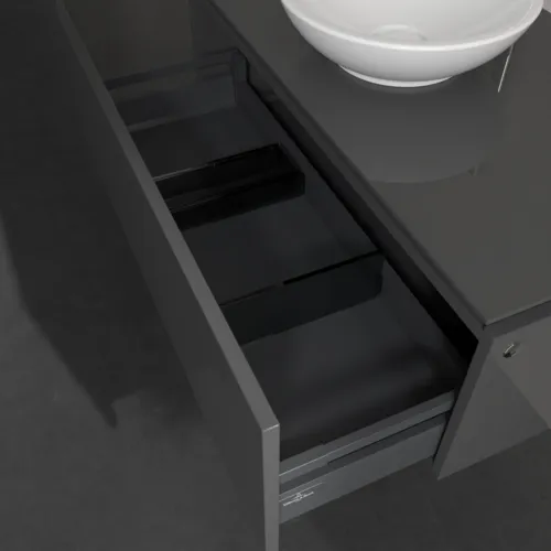 Bild von VILLEROY BOCH Legato Waschbeckenunterschrank, mit Beleuchtung, 1 Auszug, 1000 x 380 x 500 mm, Glossy Grey / Glossy Grey #B571L0FP