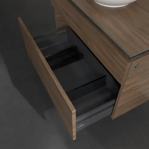 Bild von VILLEROY BOCH Legato Waschbeckenunterschrank, mit Beleuchtung, 2 Auszüge, 800 x 550 x 500 mm, Arizona Oak / Arizona Oak #B570L0VH