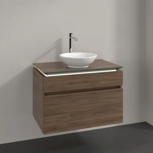 Bild von VILLEROY BOCH Legato Waschbeckenunterschrank, mit Beleuchtung, 2 Auszüge, 800 x 550 x 500 mm, Arizona Oak / Arizona Oak #B570L0VH