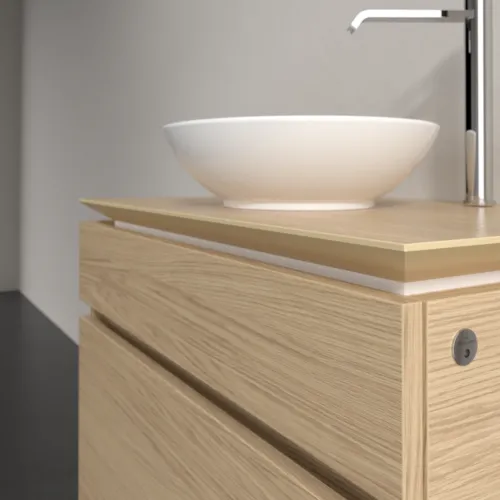 Bild von VILLEROY BOCH Legato Waschbeckenunterschrank, mit Beleuchtung, 2 Auszüge, 800 x 550 x 500 mm, Nordic Oak / Nordic Oak #B570L0VJ