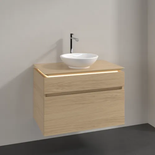 Bild von VILLEROY BOCH Legato Waschbeckenunterschrank, mit Beleuchtung, 2 Auszüge, 800 x 550 x 500 mm, Nordic Oak / Nordic Oak #B570L0VJ