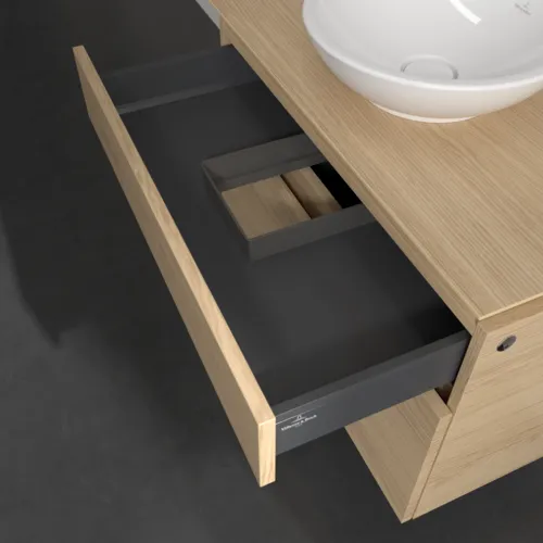 Bild von VILLEROY BOCH Legato Waschbeckenunterschrank, mit Beleuchtung, 2 Auszüge, 800 x 550 x 500 mm, Nordic Oak / Nordic Oak #B570L0VJ