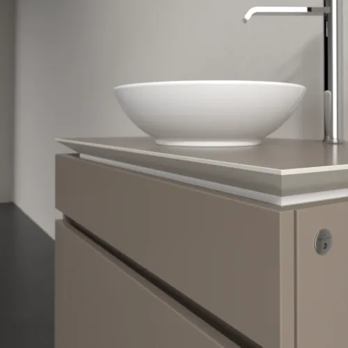 Bild von VILLEROY BOCH Legato Waschbeckenunterschrank, mit Beleuchtung, 2 Auszüge, 800 x 550 x 500 mm, Truffle Grey / Truffle Grey #B570L0VG
