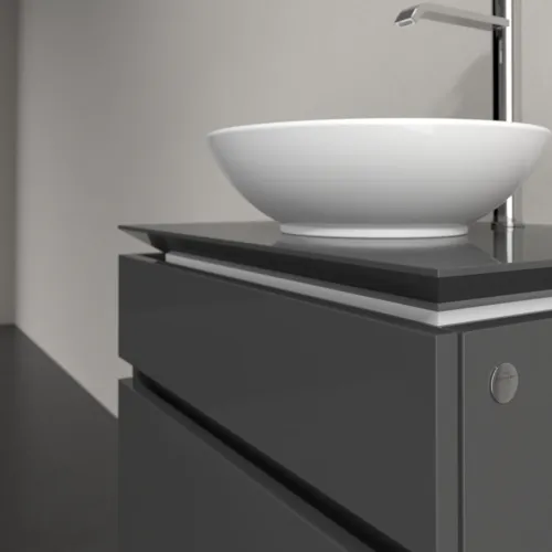 Bild von VILLEROY BOCH Legato Waschbeckenunterschrank, 2 Auszüge, 600 x 550 x 500 mm, Glossy Grey / Glossy Grey #B56800FP