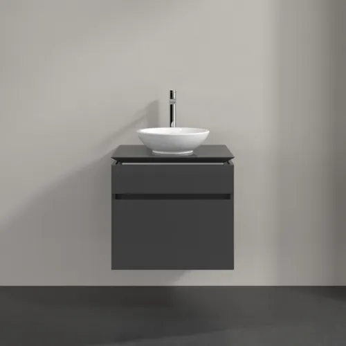 Bild von VILLEROY BOCH Legato Waschbeckenunterschrank, 2 Auszüge, 600 x 550 x 500 mm, Glossy Grey / Glossy Grey #B56800FP